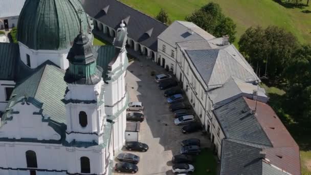 Prachtige Basiliek Chelm Aerial View Polen Hoge Kwaliteit Beeldmateriaal — Stockvideo