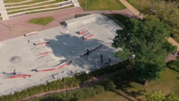 Bellissimo Parco Giochi Skatepark Radom Vista Aerea Polonia Filmati Alta — Video Stock