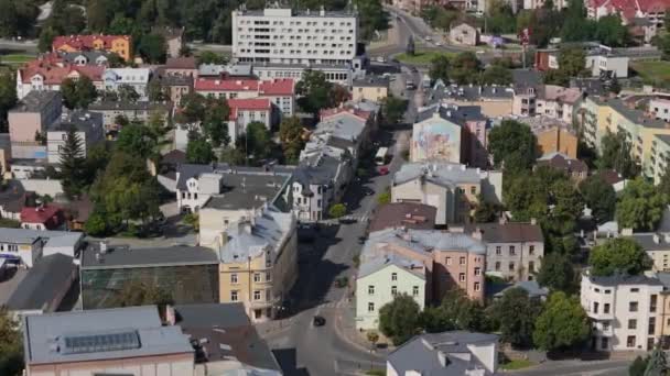 Όμορφη Τοπίο Street Παλιά Πόλη Chelm Aerial View Πολωνία Υψηλής — Αρχείο Βίντεο