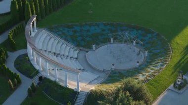 Güzel İncil Bahçesi Bazilikası Stara Wies Hava Manzarası Polonya. Yüksek kalite 4k görüntü