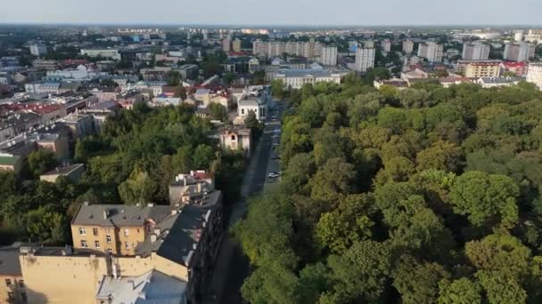 Gyönyörű Táj Park Óváros Radom Aerial View Lengyelország Kiváló Minőségű — Stock videók