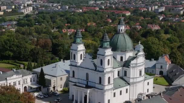 Όμορφη Landscape Hill Βασιλική Chelm Aerial View Πολωνία Υψηλής Ποιότητας — Αρχείο Βίντεο