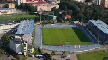 Güzel Stadyum Radom Hava Manzarası Polonya. Yüksek kalite 4k görüntü
