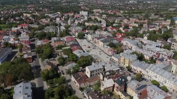 美丽的风景古城市场广场切尔姆空中景观波兰 高质量的4K镜头 — 图库视频影像