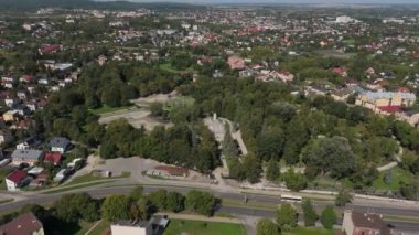 Manzara Anıtı Düşen Askerler Parkı Chelm Havacılık Manzarası Polonya. Yüksek kalite 4k görüntü