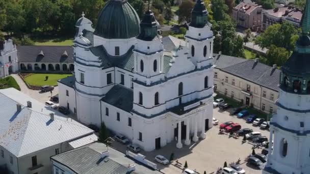Prachtige Basiliek Chelm Luchtfoto Polen Hoge Kwaliteit Beeldmateriaal — Stockvideo
