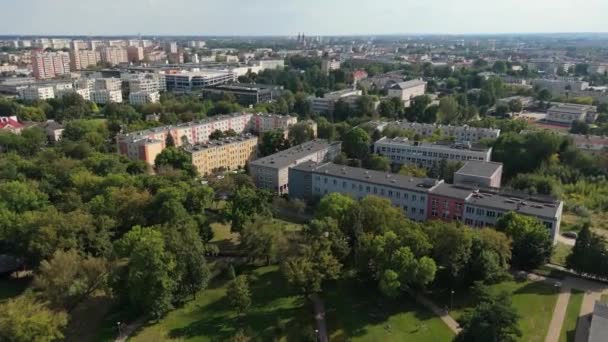 Gyönyörű School Complex Radom Aerial View Lengyelország Kiváló Minőségű Felvételek — Stock videók