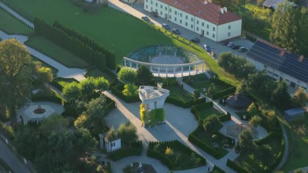 Piękna Biblijna Bazylika Ogrodowa Stara Wies Aerial View Poland Wysokiej — Wideo stockowe