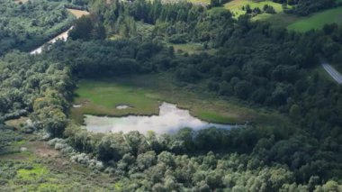 Güzel Manzara Göl Dağları Bieszczady Wolkowyja Hava Görüntüsü Polonya. Yüksek kalite 4k görüntü