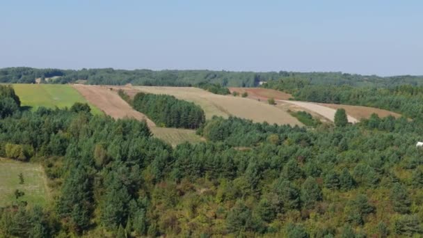 Bellissimo Paesaggio Hill Forest Krasnobrod Vista Aerea Polonia Filmati Alta — Video Stock