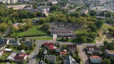 Güzel Kültür Merkezi Amfitiyatrosu Radom Aerial View Polonya. Yüksek kalite 4k görüntü