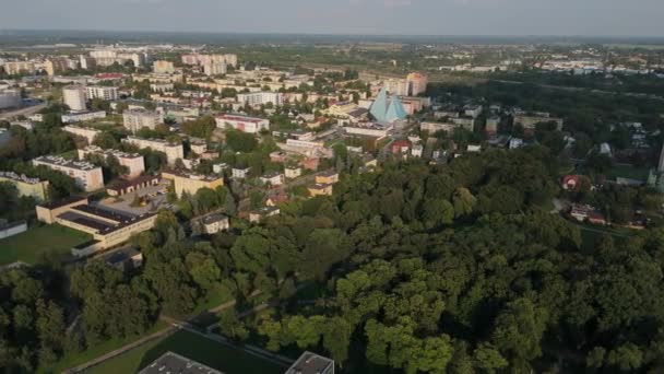 Prachtig Landschapspark Radom Aerial View Polen Hoge Kwaliteit Beeldmateriaal — Stockvideo