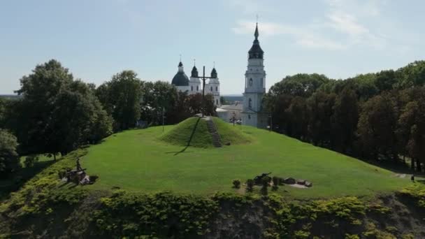 Bellissimo Paesaggio Hill Cross Basilica Chelm Vista Aerea Polonia Filmati — Video Stock