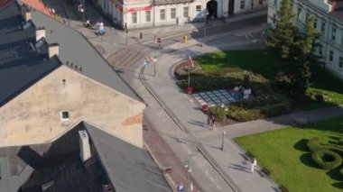 Güzel Eski Şehir Radom Hava Manzarası Polonya. Yüksek kalite 4k görüntü