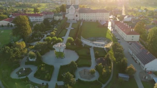 Bellissimo Giardino Biblico Basilica Stara Wies Vista Aerea Polonia Filmati — Video Stock