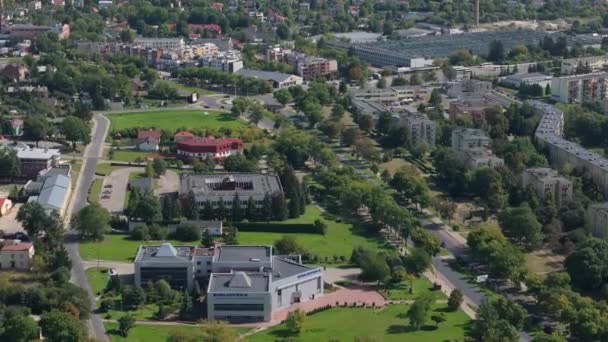 Gyönyörű Táj Könyvtár Chelm Aerial View Lengyelország Kiváló Minőségű Felvételek — Stock videók