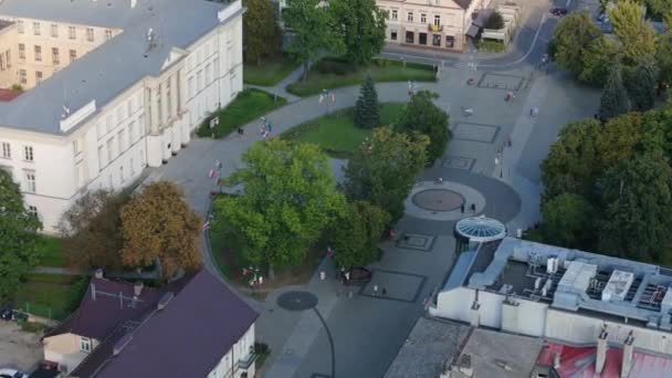 Gyönyörű Sandomierz Palace Downtown Radom Aerial View Lengyelország Kiváló Minőségű — Stock videók