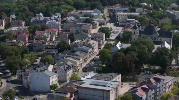 Prachtig Landschap Oude Stadsplein Chelm Aerial View Polen Hoge Kwaliteit — Stockvideo