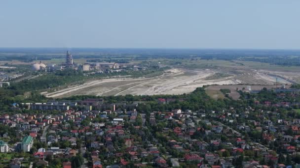 Bellissimo Paesaggio Chalk Mine Chelm Vista Aerea Polonia Filmati Alta — Video Stock