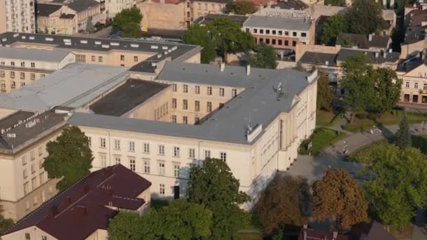 Prachtig Sandomierz Paleis Downtown Radom Aerial View Polen Hoge Kwaliteit — Stockvideo