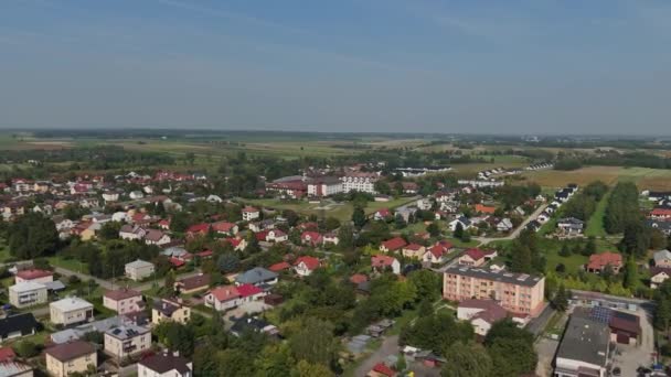 美丽的全景医院Lubaczow Aerial View Poland 高质量的4K镜头 — 图库视频影像
