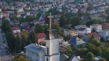 Güzel Cross Church Jaroslaw Hava Manzarası Polonya. Yüksek kalite 4k görüntü