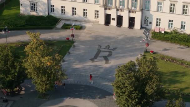 Beautiful Sandomierz Palace Downtown Radom Aerial View Poland High Quality — Stock Video