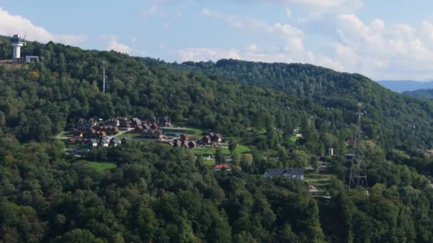 Güzel Manzara Gondola Solina Dağları Bieszczady Hava Manzarası Polonya Yüksek — Stok video