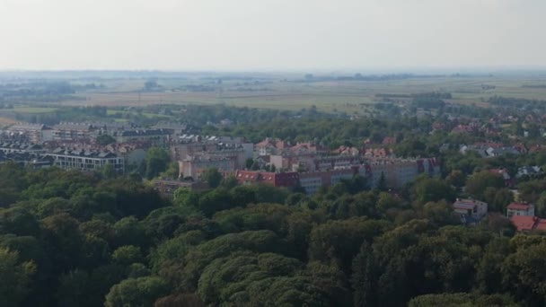 Prachtig Landschapspark Housing Estate Jaroslaw Aerial View Polen Hoge Kwaliteit — Stockvideo