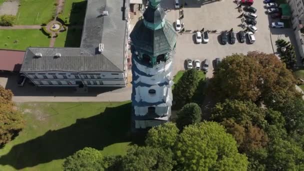 Bella Torre Basilica Chelm Vista Aerea Polonia Filmati Alta Qualità — Video Stock