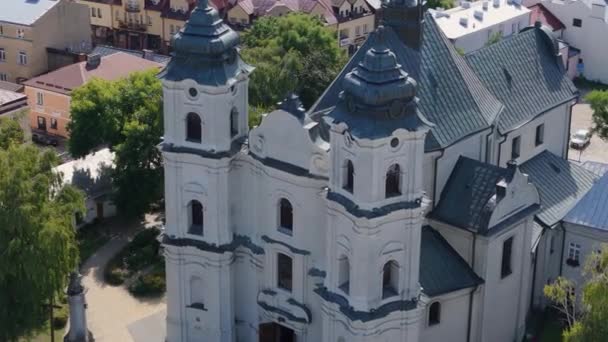 美丽的教堂古城切尔姆空中观景波兰 高质量的4K镜头 — 图库视频影像