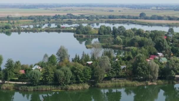 Lagoa Paisagem Bonita Zek Radymno Vista Aérea Polônia Imagens Alta — Vídeo de Stock