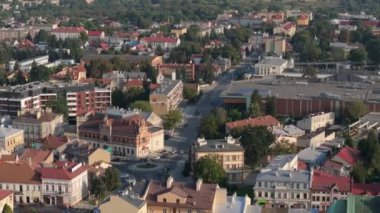 Şehir merkezindeki güzel manzara Jaroslaw Havacılık Galerisi Polonya. Yüksek kalite 4k görüntü