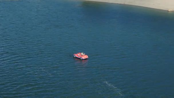 Piękny Rower Wodny Jezioro Solina Widok Powietrza Polska Wysokiej Jakości — Wideo stockowe