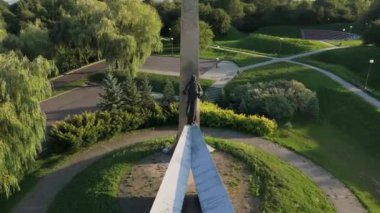 Güzel Cross Hill Przemysl Hava Manzarası Polonya. Yüksek kalite 4k görüntü