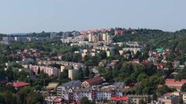Güzel Peyzaj Dağları Przemysl Havacılık Manzarası Polonya. Yüksek kalite 4k görüntü
