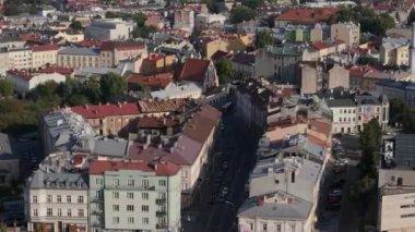 Güzel şehir merkezi Przemysl Hava Manzarası Polonya. Yüksek kalite 4k görüntü