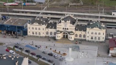 Güzel Peyzaj Tren İstasyonu Lublin Hava Manzarası Polonya. Yüksek kalite 4k görüntü