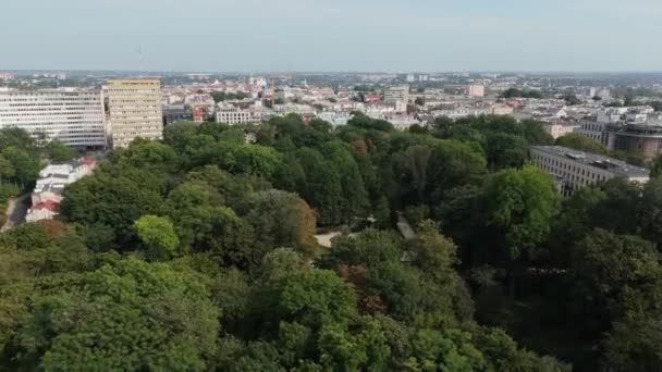 Hermoso Saski Garden Downtown Lublin Vista Aérea Polonia Imágenes Alta — Vídeo de stock