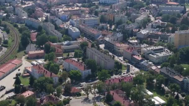 Piękny Panoramiczny Kompleks Mieszkaniowy Przemysl Aerial View Poland Wysokiej Jakości — Wideo stockowe