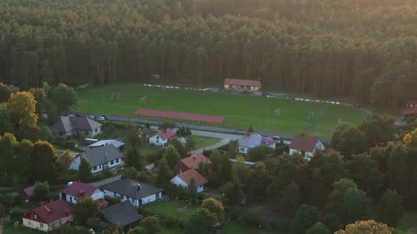 Hermoso Estadio Bosque Narol Vista Aérea Polonia Imágenes Alta Calidad — Vídeos de Stock