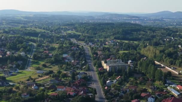 Beautiful Landscape Mountains Bieszczady Zagorz Aerial View Poland High Quality — Stock Video