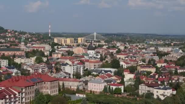 Schönes Panorama Majestic Przemysl Luftaufnahme Polen Hochwertiges Filmmaterial — Stockvideo