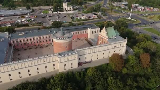 Güzel Peyzaj Şatosu Müzesi Lublin Hava Görünümü Polonya Yüksek Kalite — Stok video
