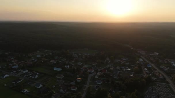 Beautiful Panorama Forest Sunset Narol Aerial View Poland High Quality — Stock Video