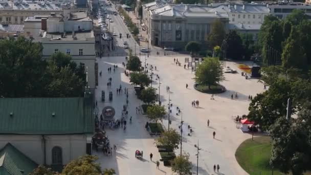 Beautiful Litewski Square Downtown Lublin Aerial View Poland Vysoce Kvalitní — Stock video