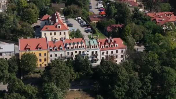 美しい風景 オールドタウン サンドミシュ 空中ビュー ポーランド 高品質の4K映像 — ストック動画