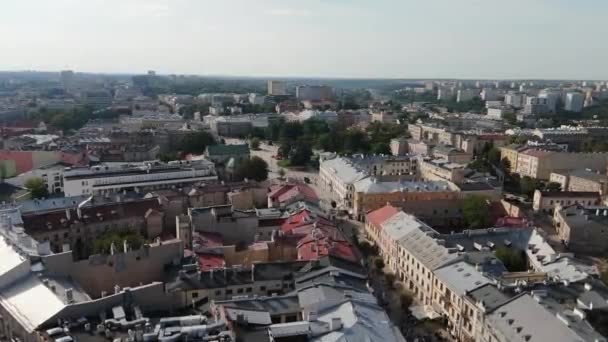 Linda Paisagem Litewski Square Downtown Lublin Vista Aérea Polónia Imagens — Vídeo de Stock