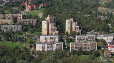 Güzel Peyzaj Tepesi Dağları Przemysl Havacılık Manzarası Polonya. Yüksek kalite 4k görüntü