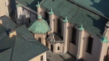 Güzel Bazilika Przemysl Hava Manzarası Polonya. Yüksek kalite 4k görüntü